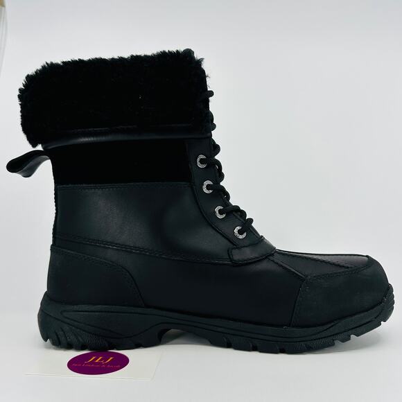 UGG Men\'s Butte Black Waterproof Leather Vibram Winter Snow Boots 5521 Size 9 main image 9